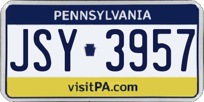 PA license plate JSY3957