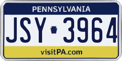 PA license plate JSY3964