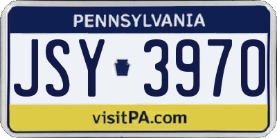PA license plate JSY3970