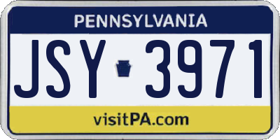 PA license plate JSY3971