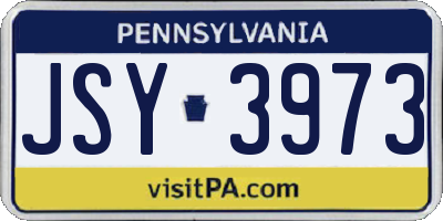 PA license plate JSY3973