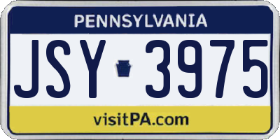 PA license plate JSY3975