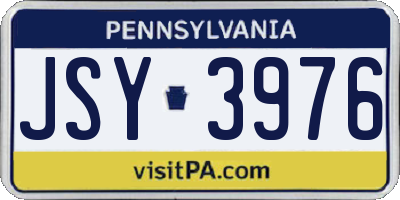 PA license plate JSY3976