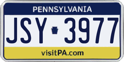 PA license plate JSY3977
