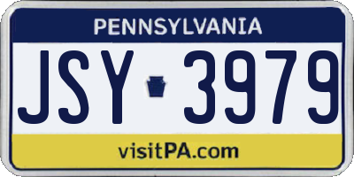 PA license plate JSY3979