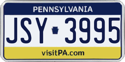 PA license plate JSY3995