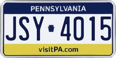 PA license plate JSY4015