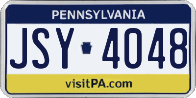 PA license plate JSY4048