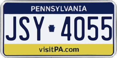 PA license plate JSY4055