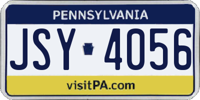 PA license plate JSY4056