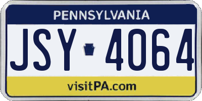 PA license plate JSY4064
