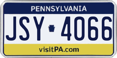 PA license plate JSY4066