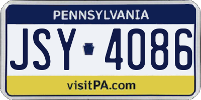 PA license plate JSY4086