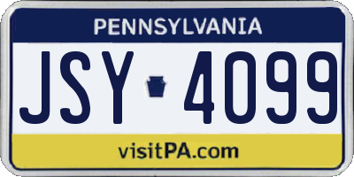 PA license plate JSY4099