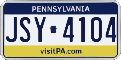 PA license plate JSY4104