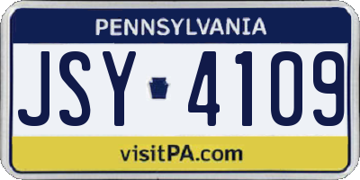 PA license plate JSY4109