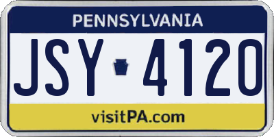PA license plate JSY4120