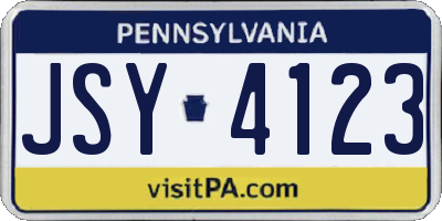 PA license plate JSY4123