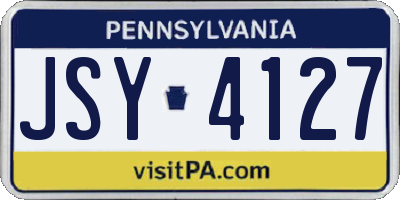 PA license plate JSY4127