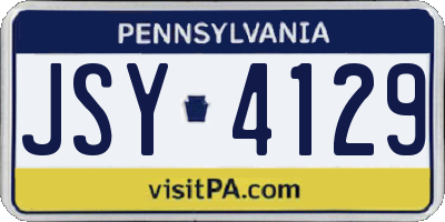 PA license plate JSY4129
