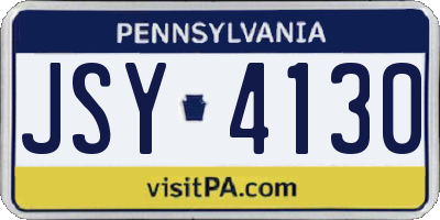 PA license plate JSY4130