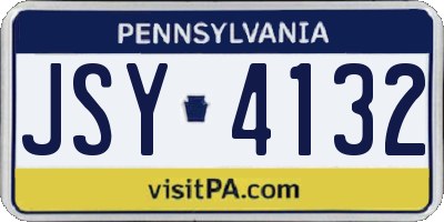 PA license plate JSY4132