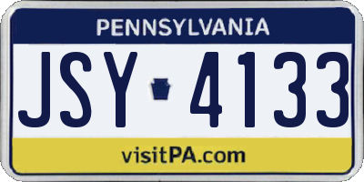 PA license plate JSY4133