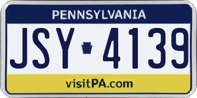 PA license plate JSY4139