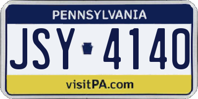 PA license plate JSY4140