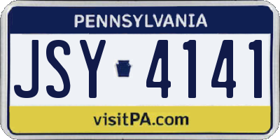 PA license plate JSY4141