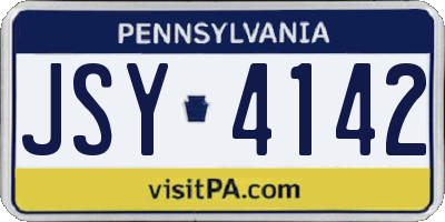 PA license plate JSY4142