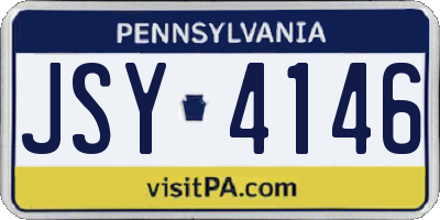 PA license plate JSY4146