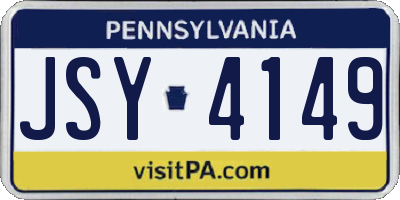 PA license plate JSY4149