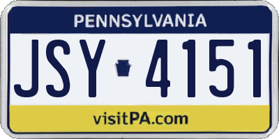 PA license plate JSY4151