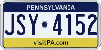 PA license plate JSY4152