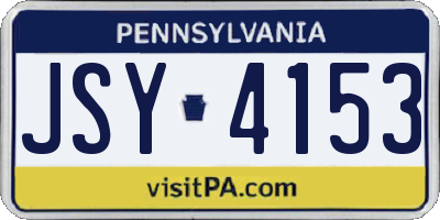 PA license plate JSY4153