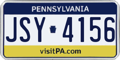 PA license plate JSY4156