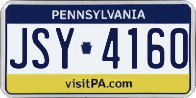 PA license plate JSY4160