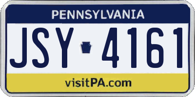 PA license plate JSY4161