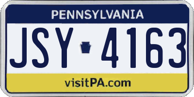 PA license plate JSY4163