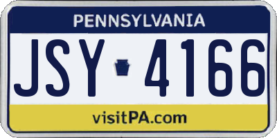 PA license plate JSY4166