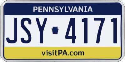 PA license plate JSY4171