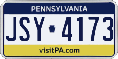 PA license plate JSY4173