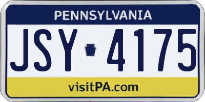 PA license plate JSY4175