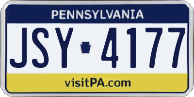 PA license plate JSY4177
