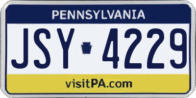 PA license plate JSY4229