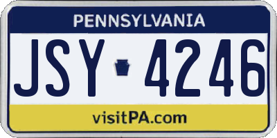PA license plate JSY4246