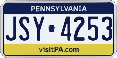 PA license plate JSY4253