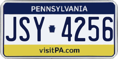 PA license plate JSY4256