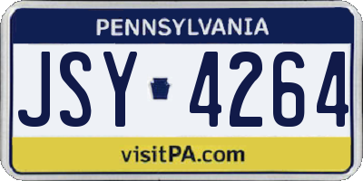 PA license plate JSY4264